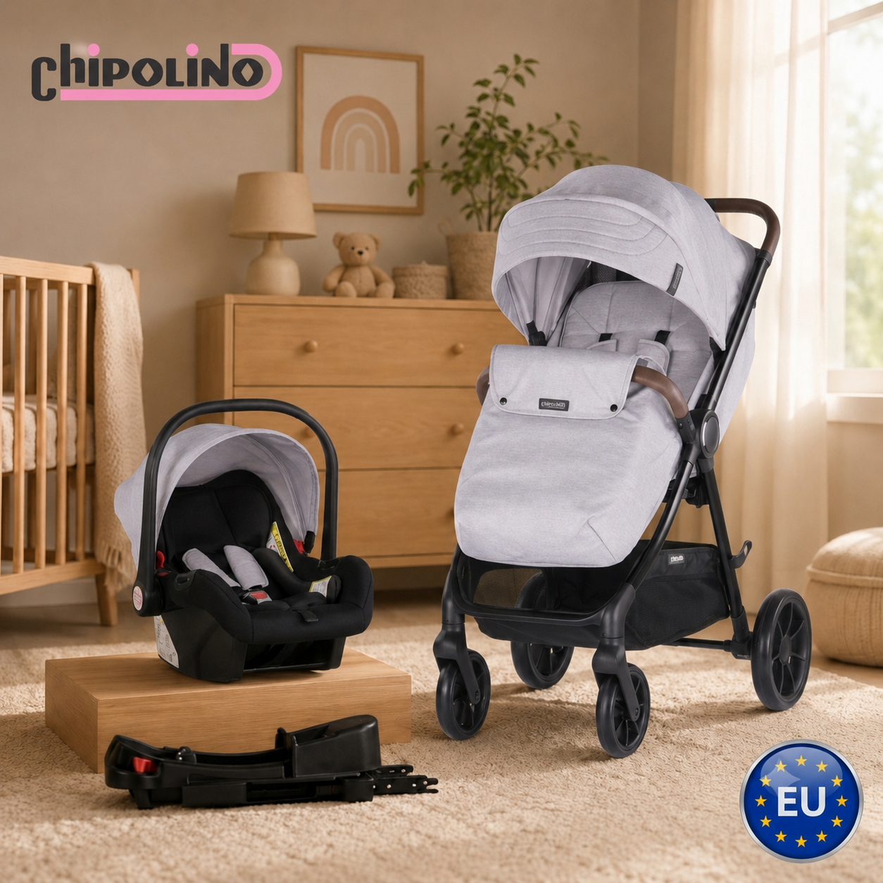 Ultra 2 in 1 Stroller & Carseat+base isofix - Cloud