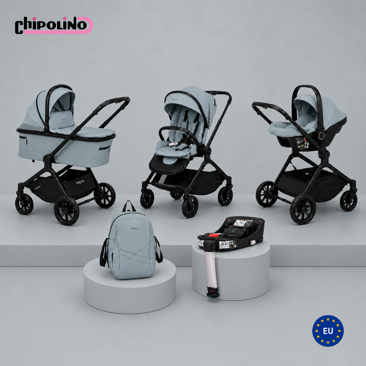 magnum Stroller 3 in 1+base isofix - Matcha