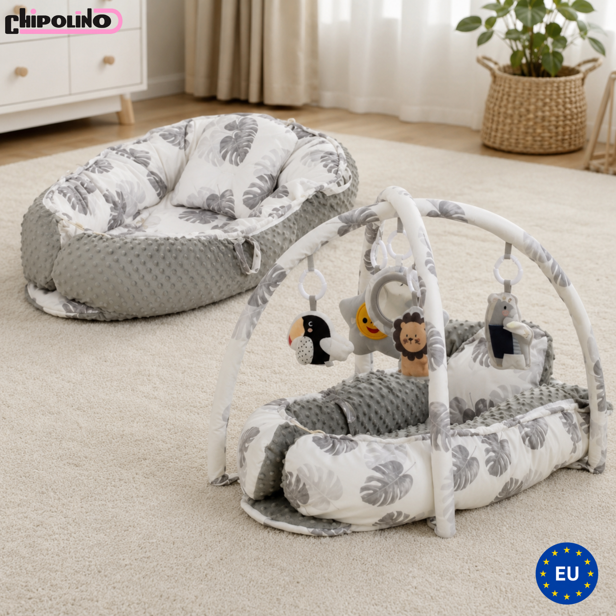 2-in-1 Baby Playmat/Nest “Leaves”